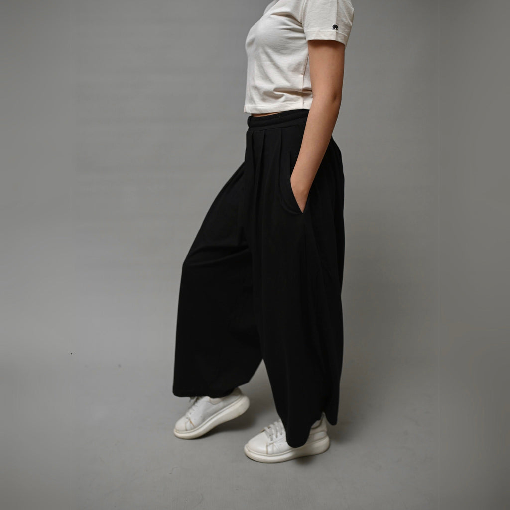 Black Baggy Pleated Pants XS - Premium Unisex Baggy Pleated Pants | LEKSI Pakistan