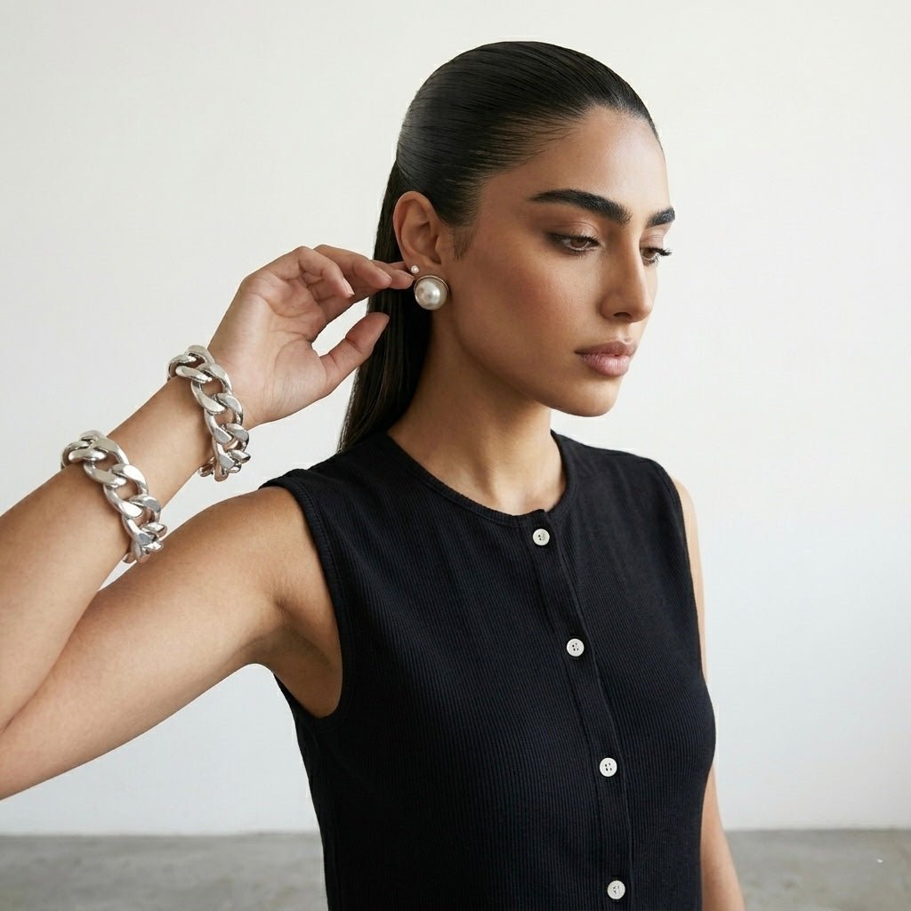 Black Button Down Top XS - Premium Unisex | LEKSI Pakistan