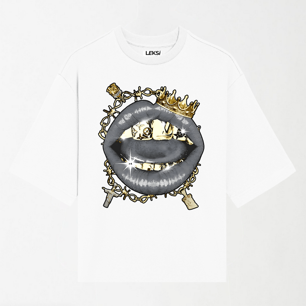 Black Gold Vintage Grills - Round Neck Unisex T Shirt S - Premium Unisex Graphic T-Shirt | LEKSI Pakistan