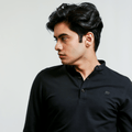 Black Henley Full Sleeves - Men’s Shirt S - Premium Unisex | LEKSI Pakistan
