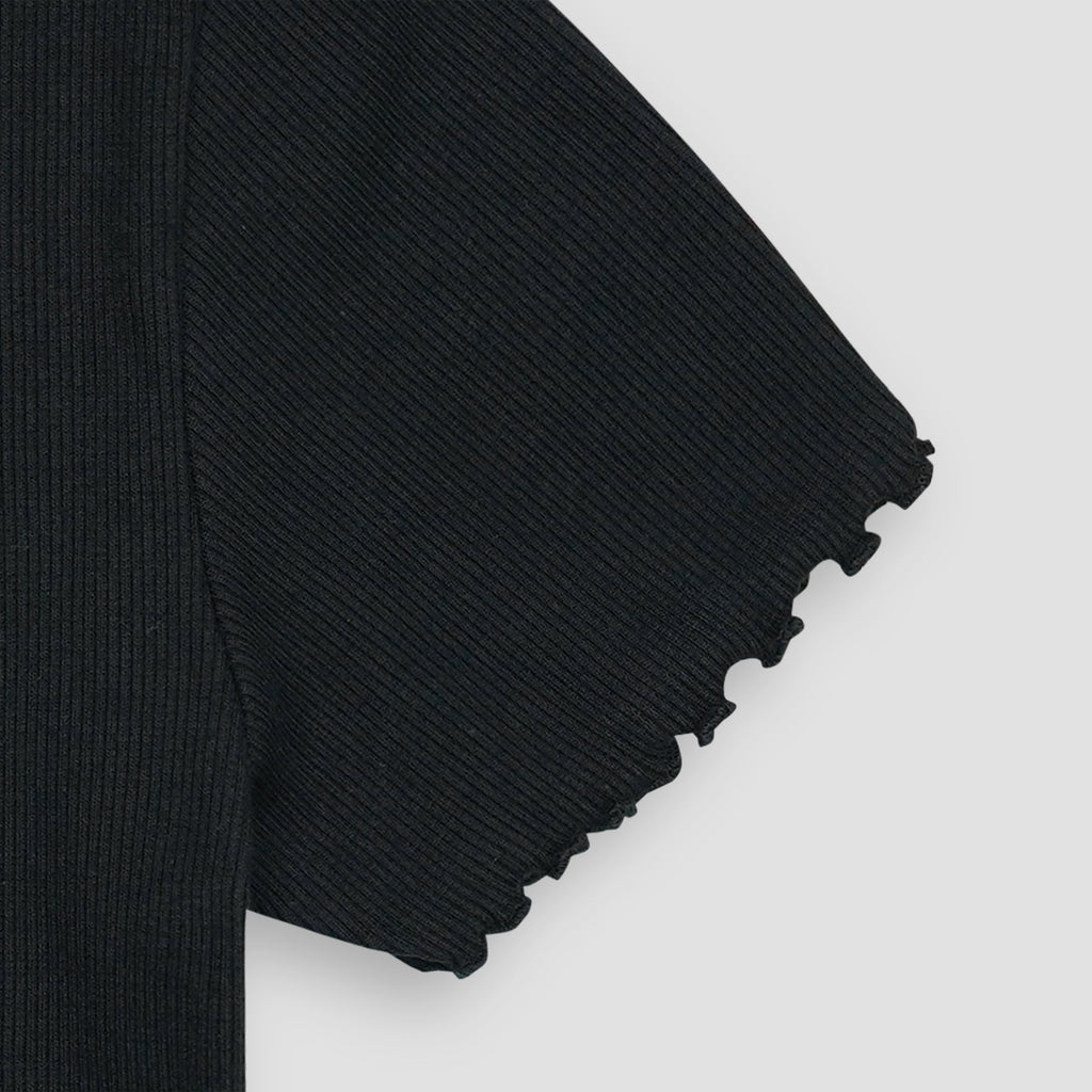 Black Ribbed Shirt XXS - Premium Unisex Lettuce | LEKSI Pakistan