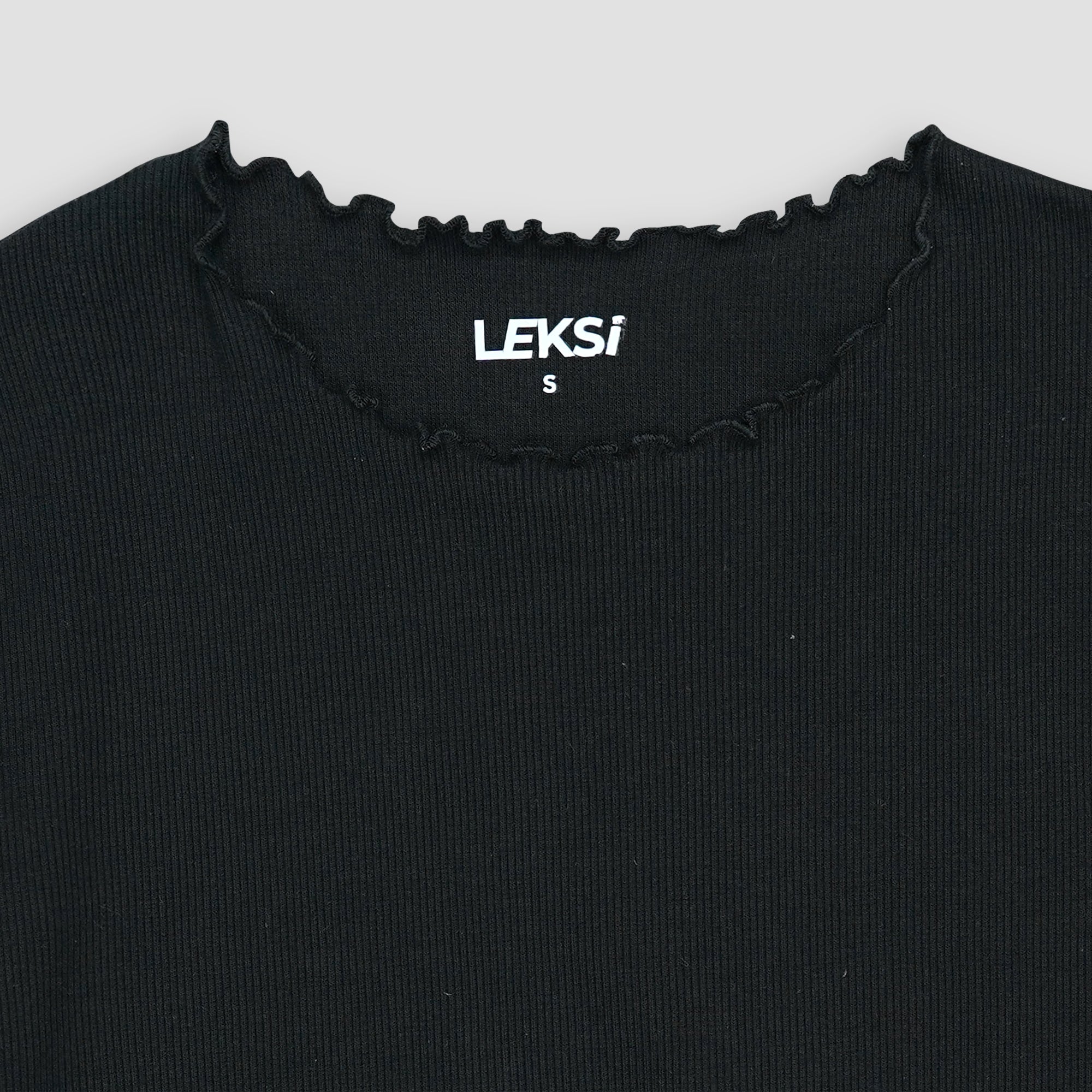 Black Ribbed Shirt XXS - Premium Unisex Lettuce | LEKSI Pakistan