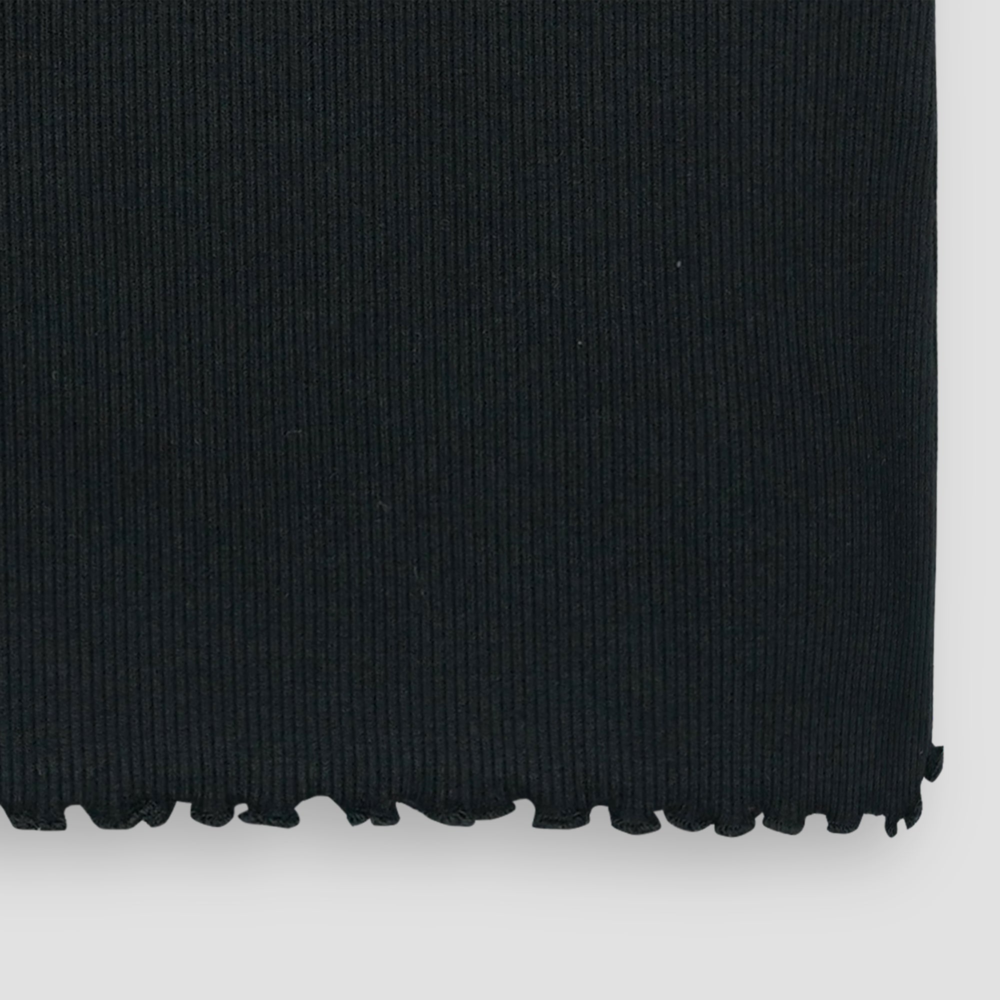 Black Ribbed Shirt XXS - Premium Unisex Lettuce | LEKSI Pakistan