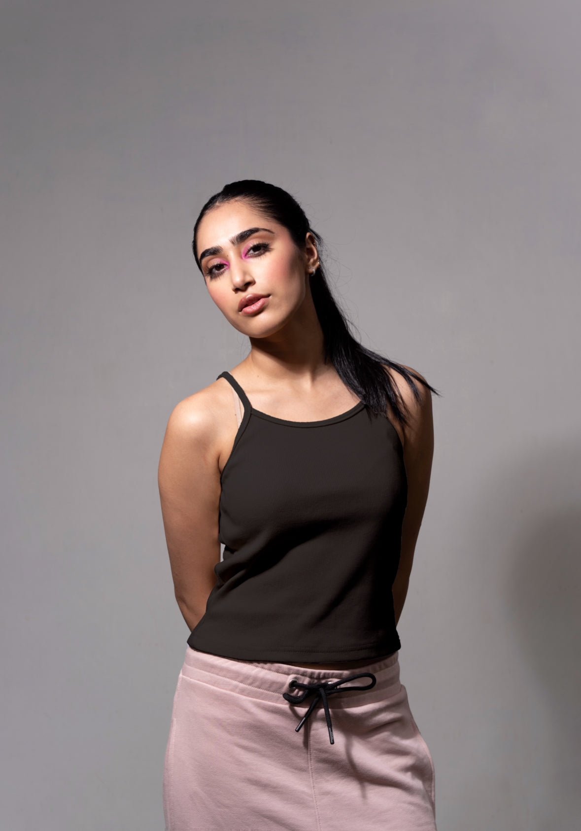 Black Spaghetti Strap Tank Top XXS - Premium Unisex | LEKSI Pakistan