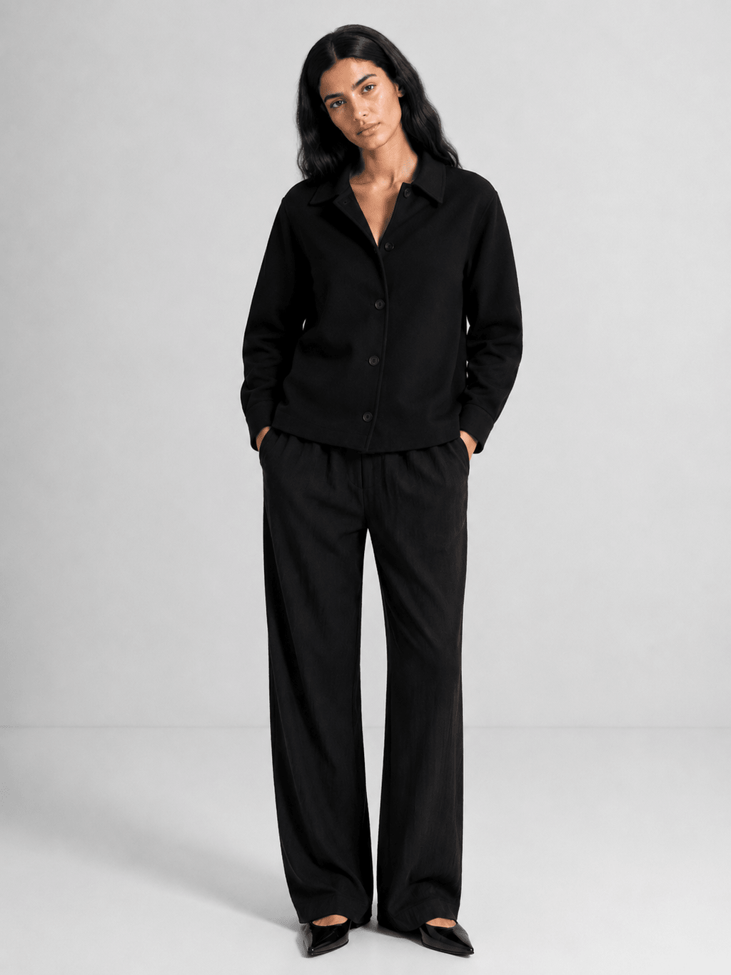 Black Tweed Unisex Jacket S - Premium Unisex Square Neck | LEKSI Pakistan