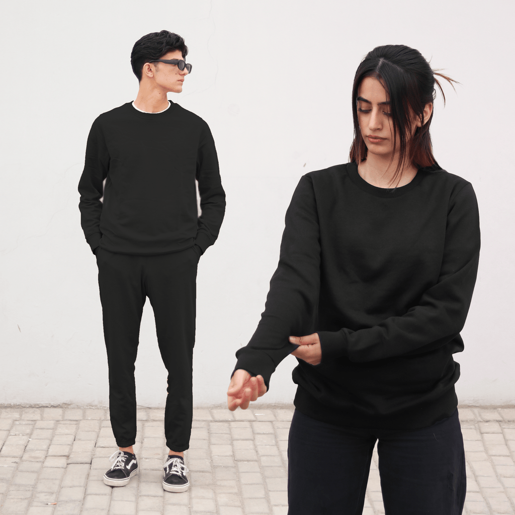 Black Unisex Sweat Set S - Premium Unisex | LEKSI Pakistan