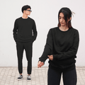 Black Unisex Sweat Set S - Premium Unisex | LEKSI Pakistan