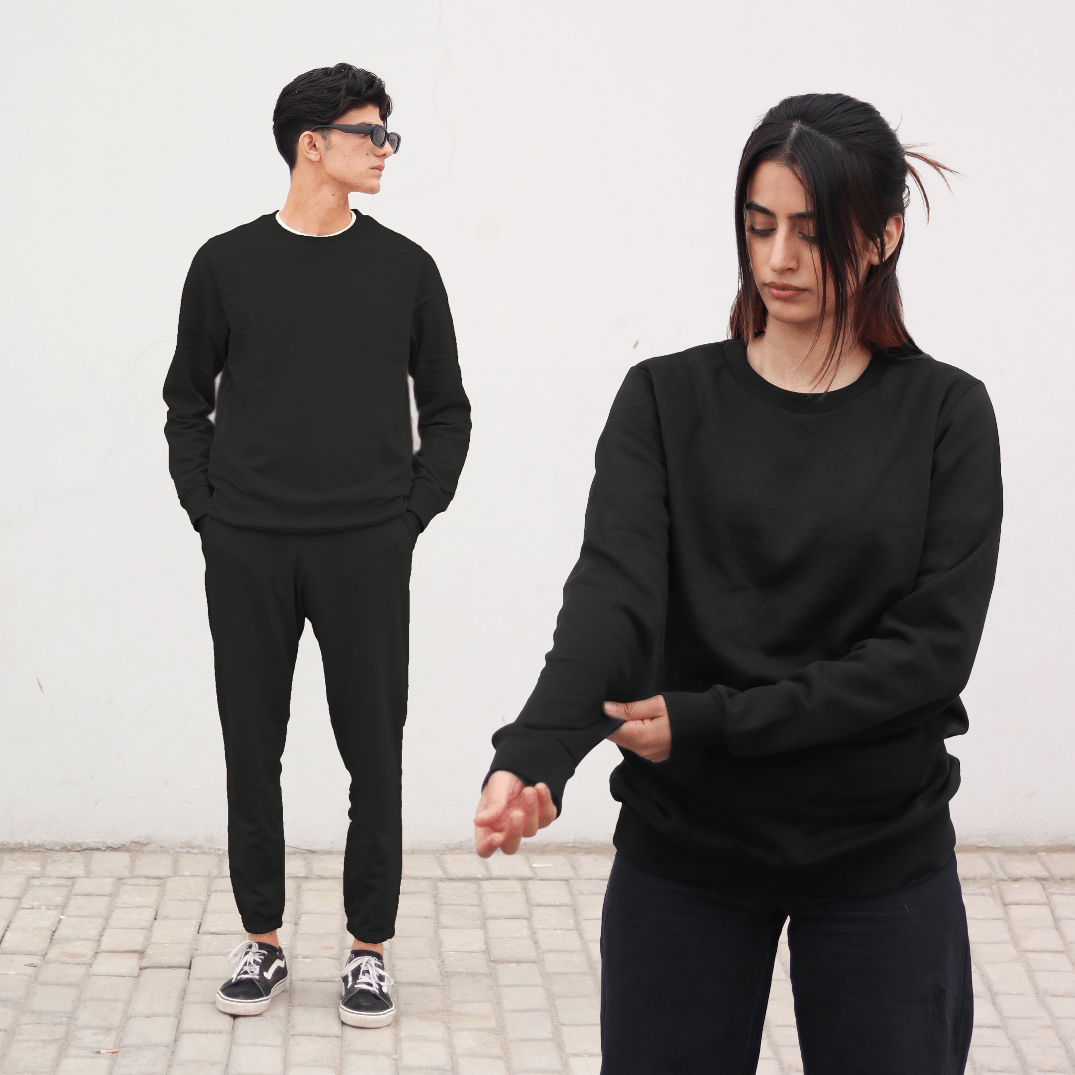Black Unisex Sweat Set S - Premium Unisex | LEKSI Pakistan