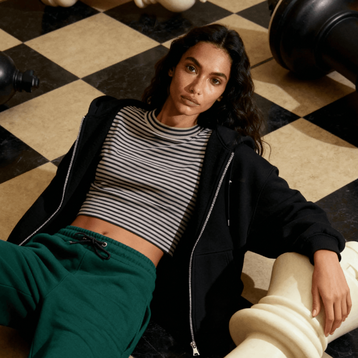 Black & White Striped Top XS - Premium Unisex | LEKSI Pakistan