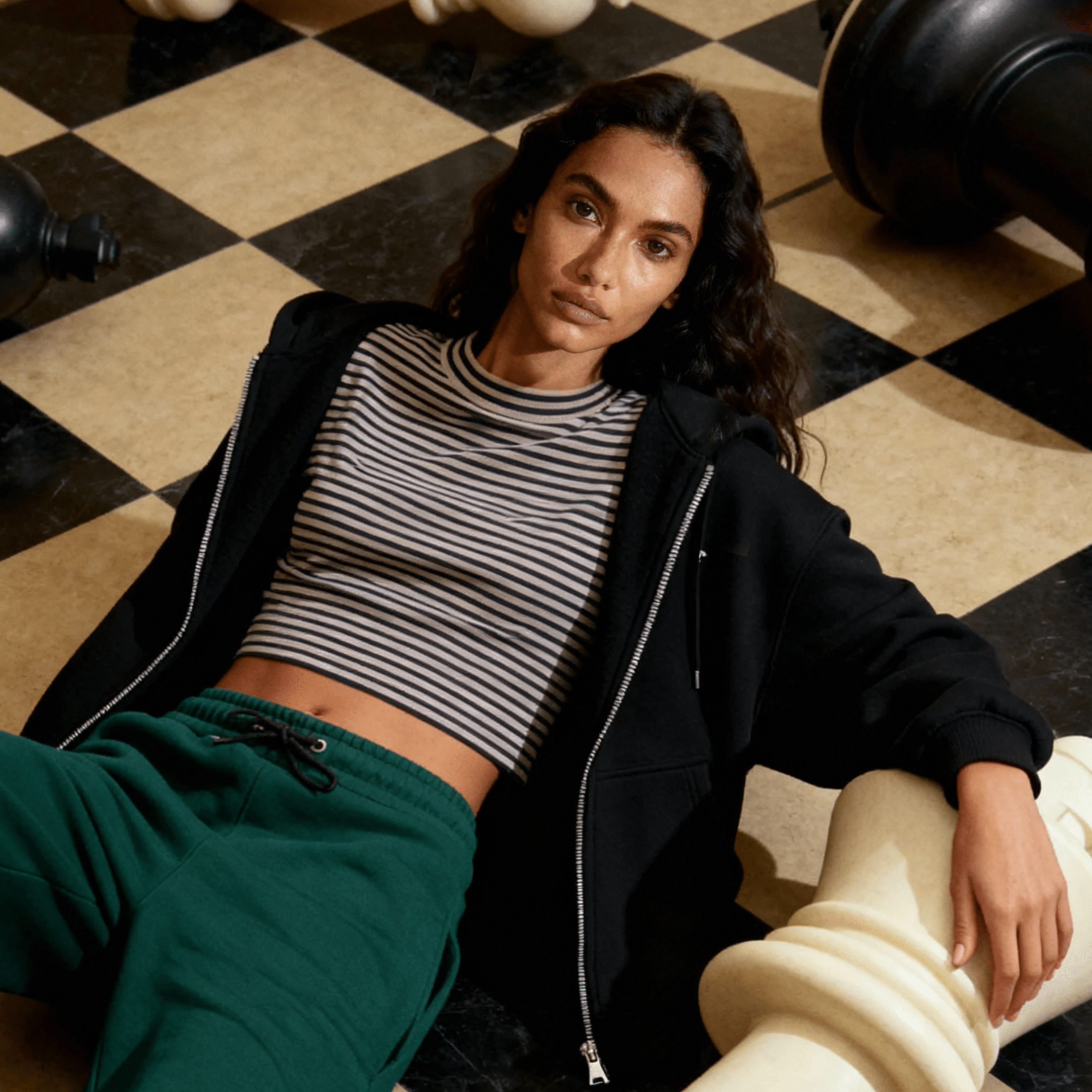 Black & White Striped Top XS - Premium Unisex | LEKSI Pakistan