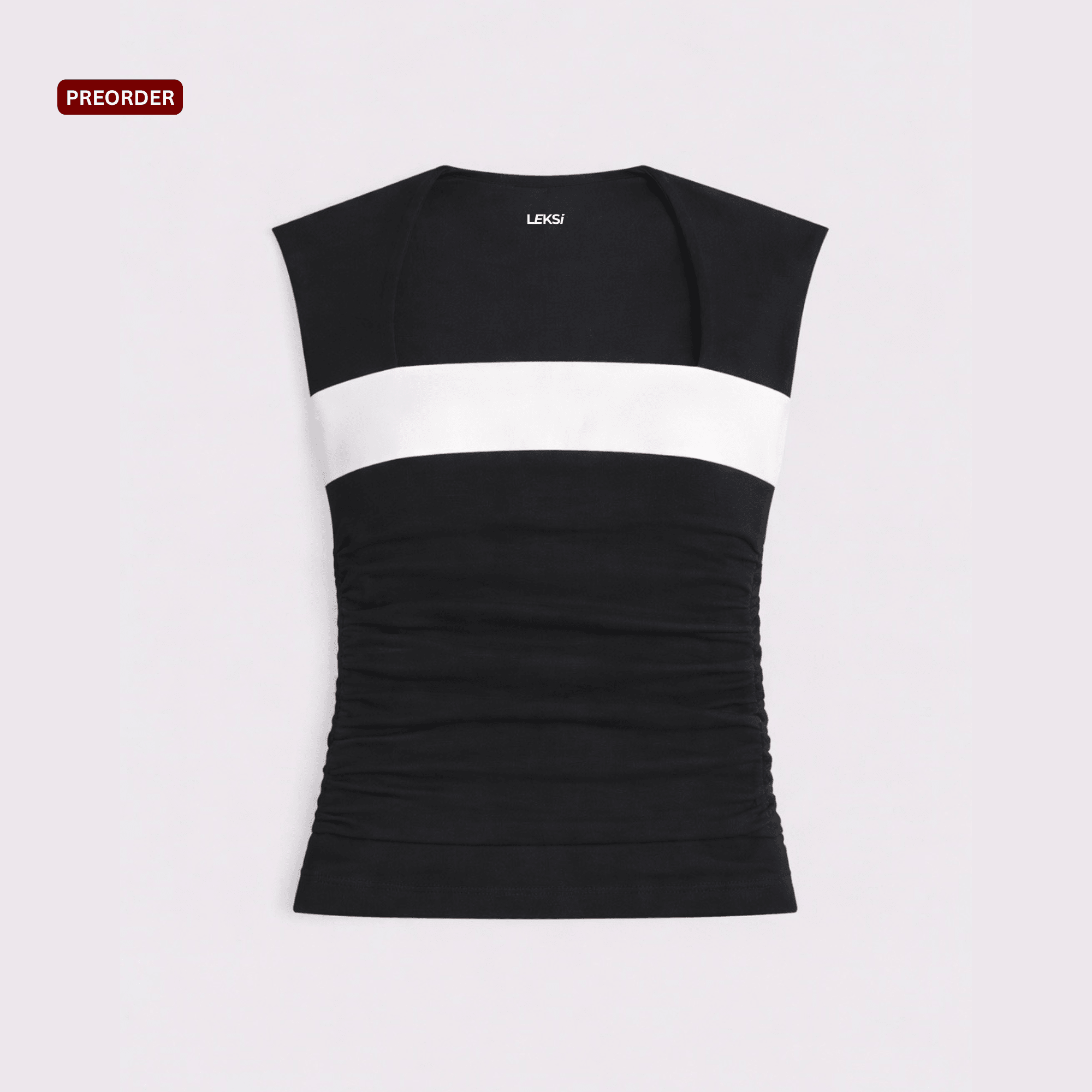 Black & White Women’s Top S - Premium Unisex Square Neck | LEKSI Pakistan