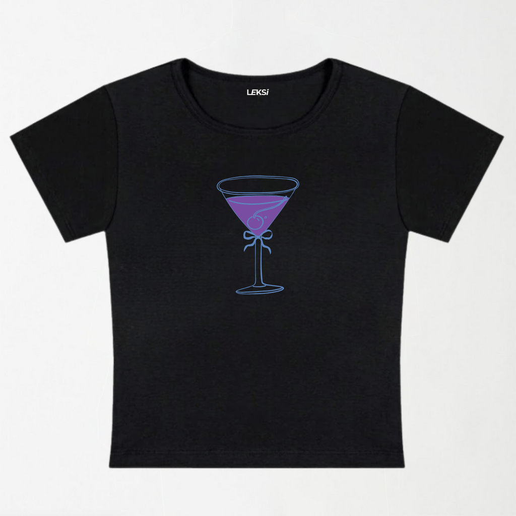 Blue Lagoon Cocktail Y2K Baby Tee XXS - Premium Unisex | LEKSI Pakistan
