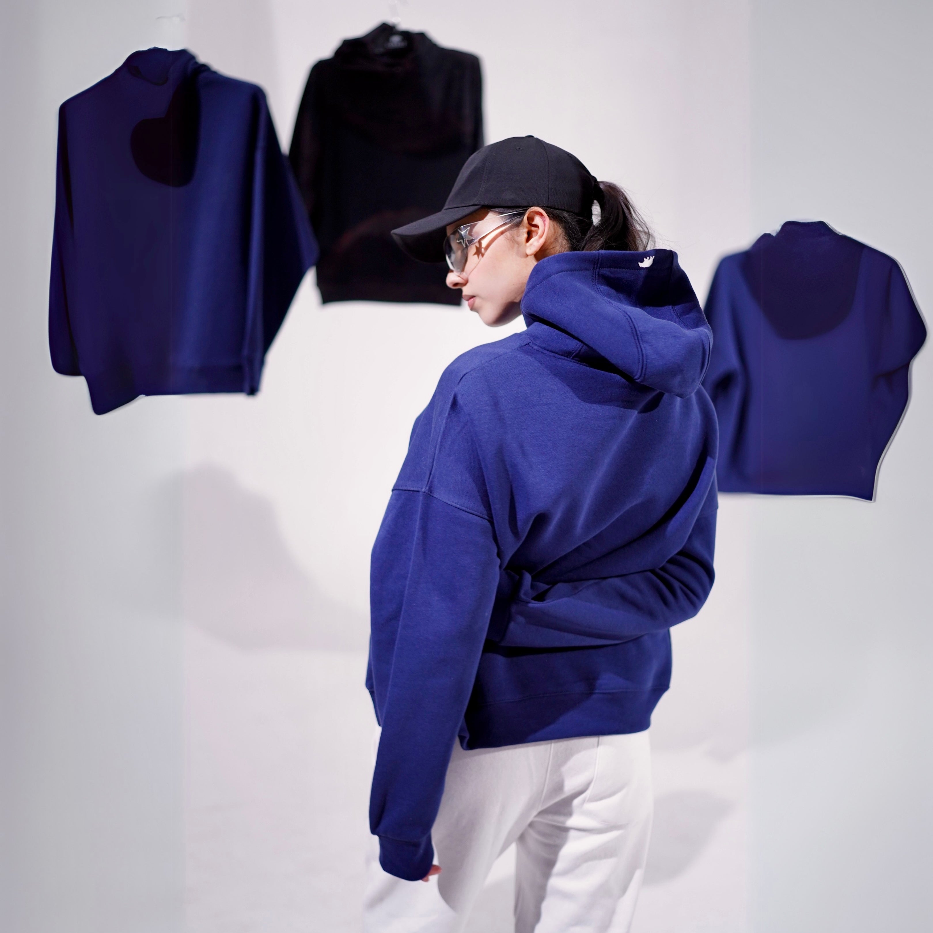 Blue Marine Cloud Hoodie S - Premium Unisex Raglan Hoodie | LEKSI Pakistan