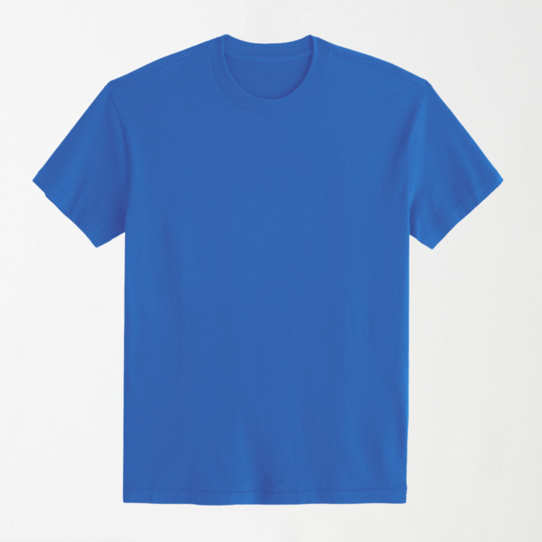 Blue Round Neck T-Shirt Unisex S - Premium Unisex | LEKSI Pakistan