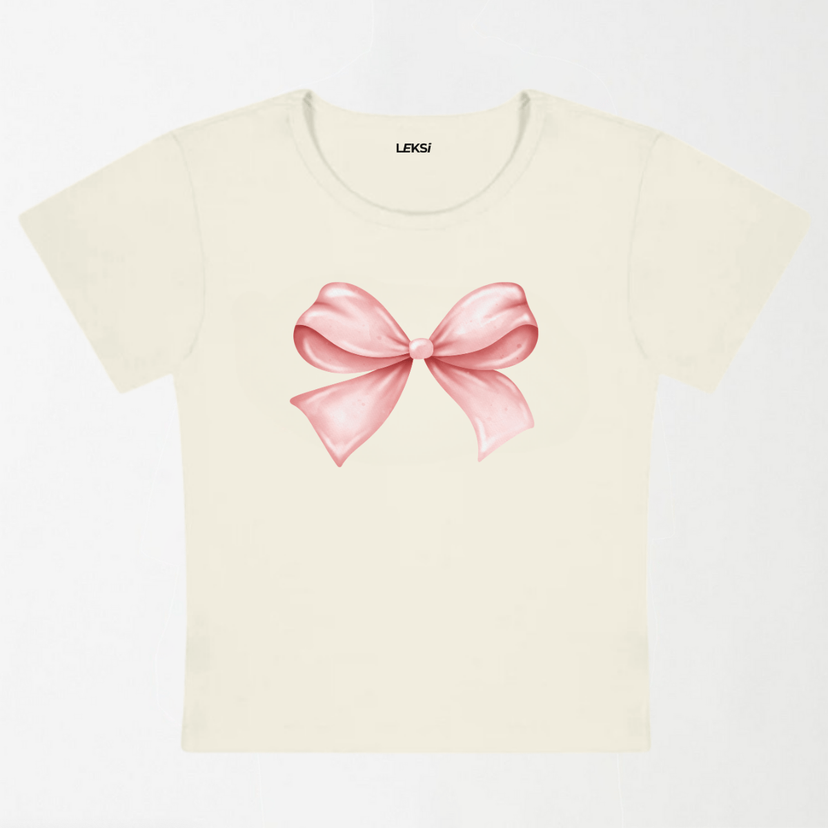 Blush Bow Y2K Baby Tee XXS - Premium Unisex | LEKSI Pakistan