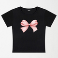 Blush Bow Y2K Baby Tee XXS - Premium Unisex | LEKSI Pakistan