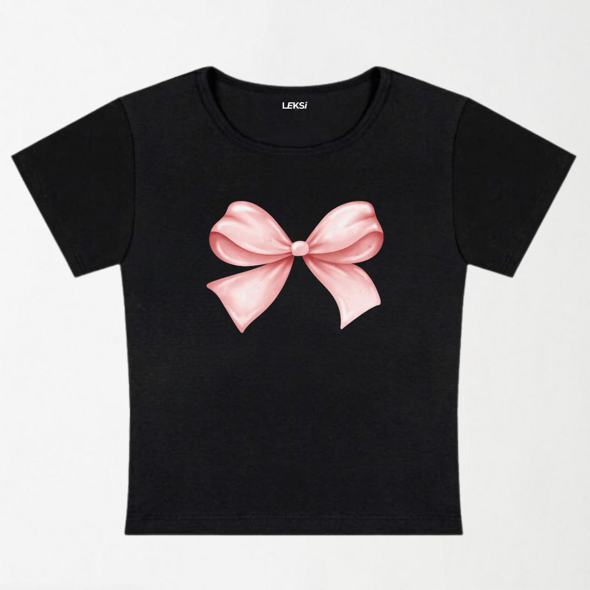 Blush Bow Y2K Baby Tee XXS - Premium Unisex | LEKSI Pakistan