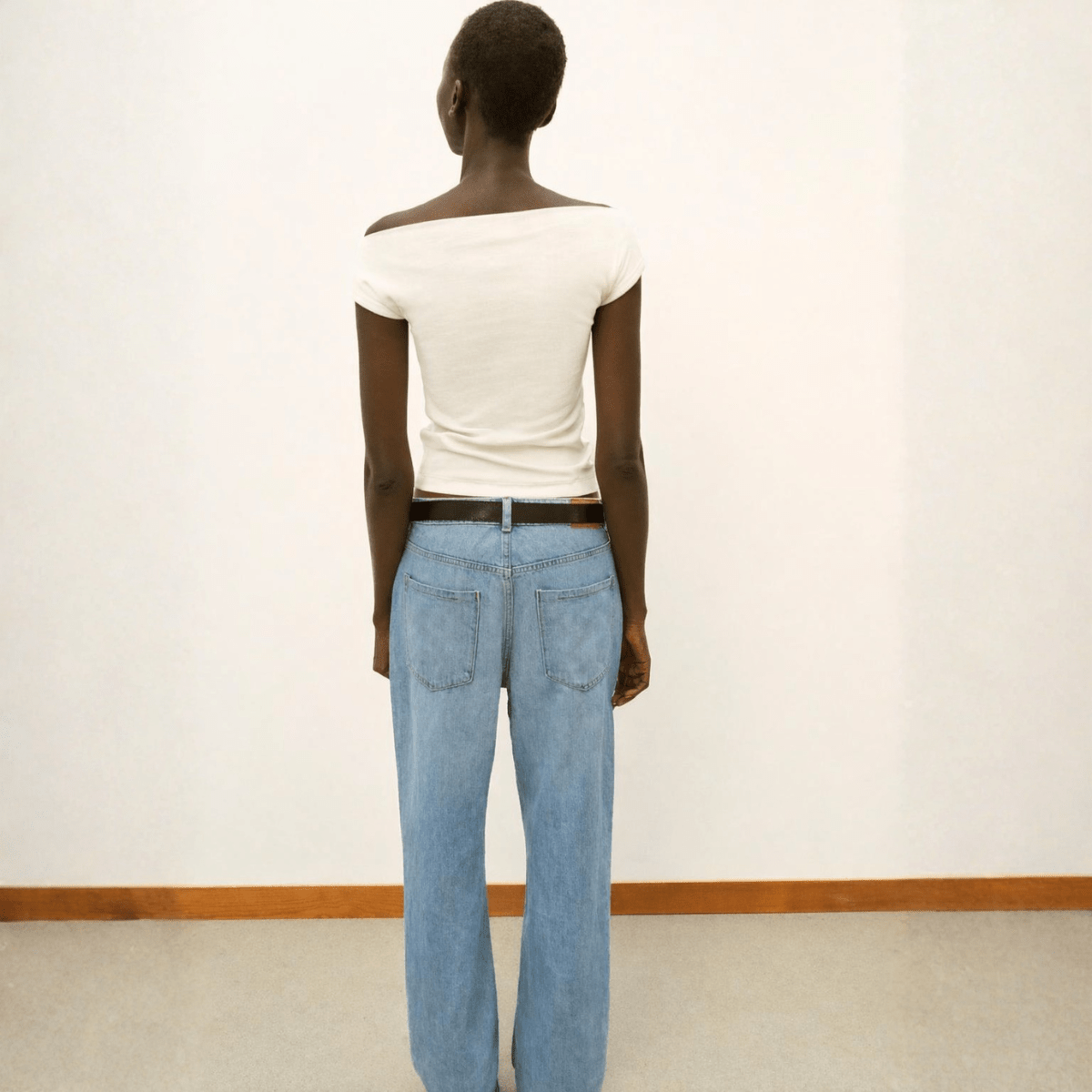 Boat Neck Ribbed Top XS - Premium Unisex Square Neck | LEKSI Pakistan