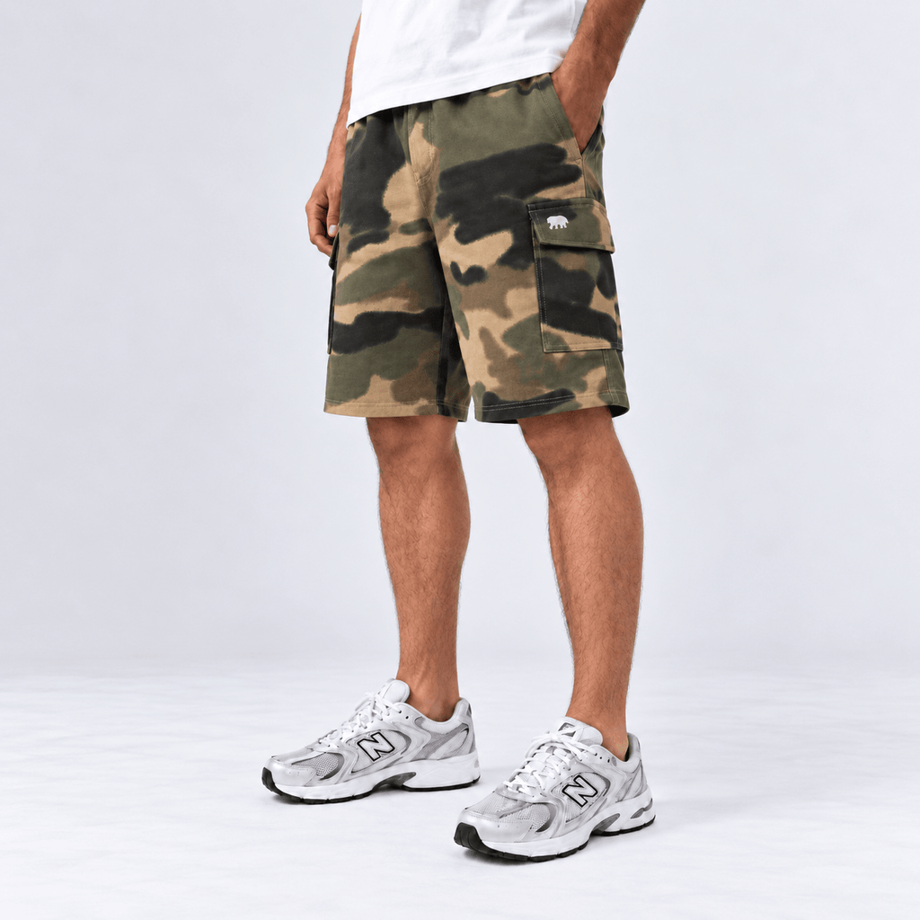 Brown Camo Shorts S - Premium Unisex Men's Shorts | LEKSI Pakistan