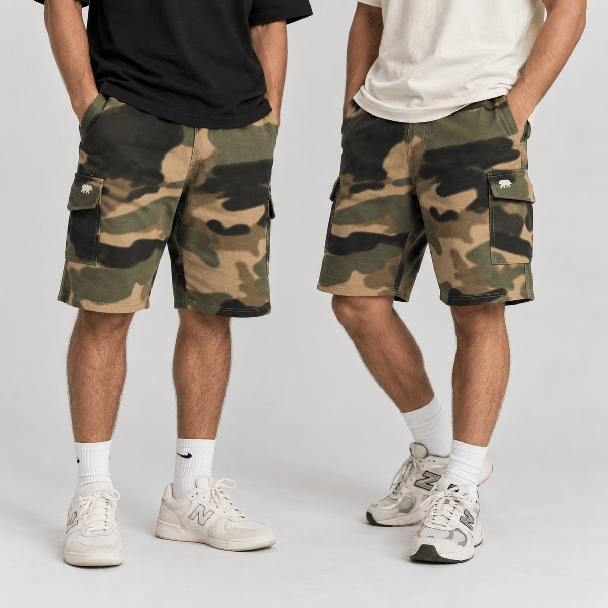 Brown Camo Shorts S - Premium Unisex Men's Shorts | LEKSI Pakistan