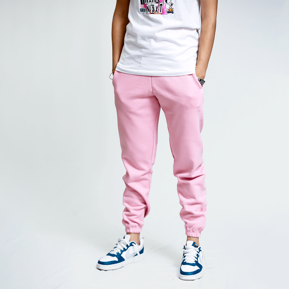 Bubblegum Pink Unisex Sweatpants - Fleece (Winter - Friendly) XS - Premium Unisex Sweatpants | LEKSI Pakistan