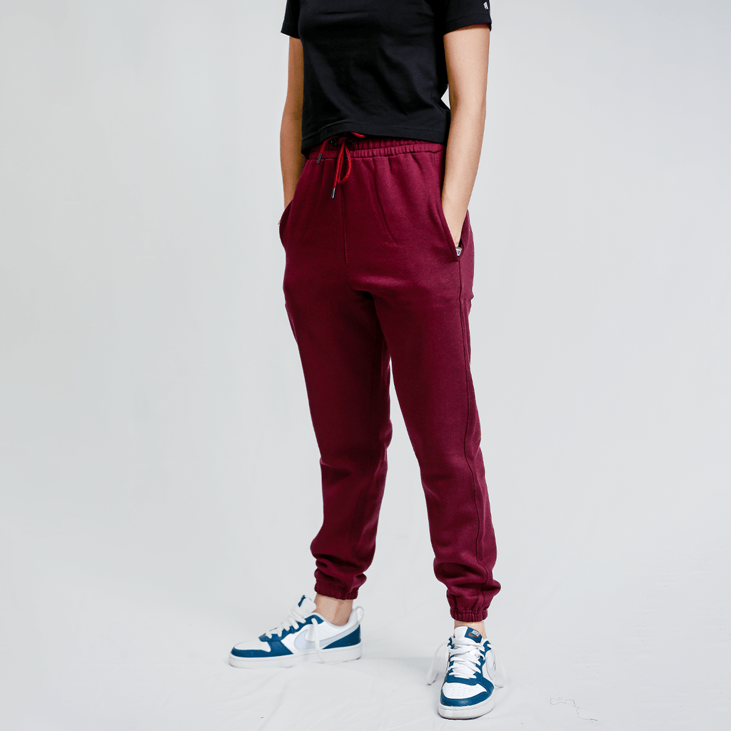 Burgundy Unisex Sweatpants - French Terry (Summer - Friendly) XS - Premium Unisex Sweatpants | LEKSI Pakistan