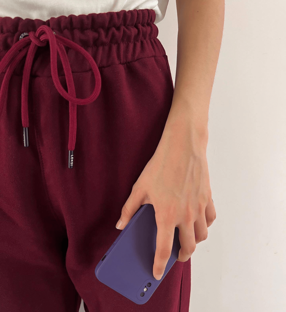 Burgundy Unisex Sweatpants - French Terry (Summer - Friendly) XS - Premium Unisex Sweatpants | LEKSI Pakistan