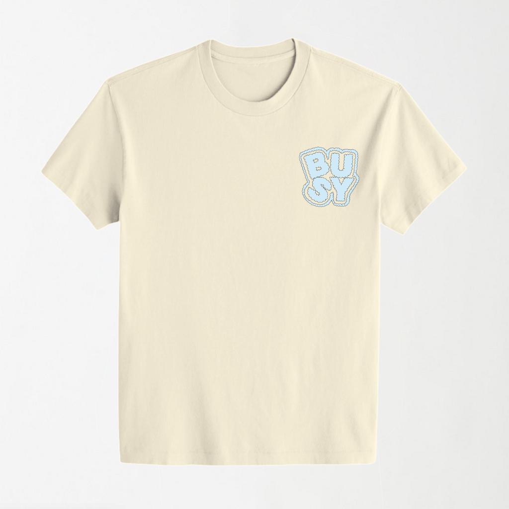 BUSY - Round Neck Unisex T Shirt S - Premium Unisex Graphic T-Shirt | LEKSI Pakistan