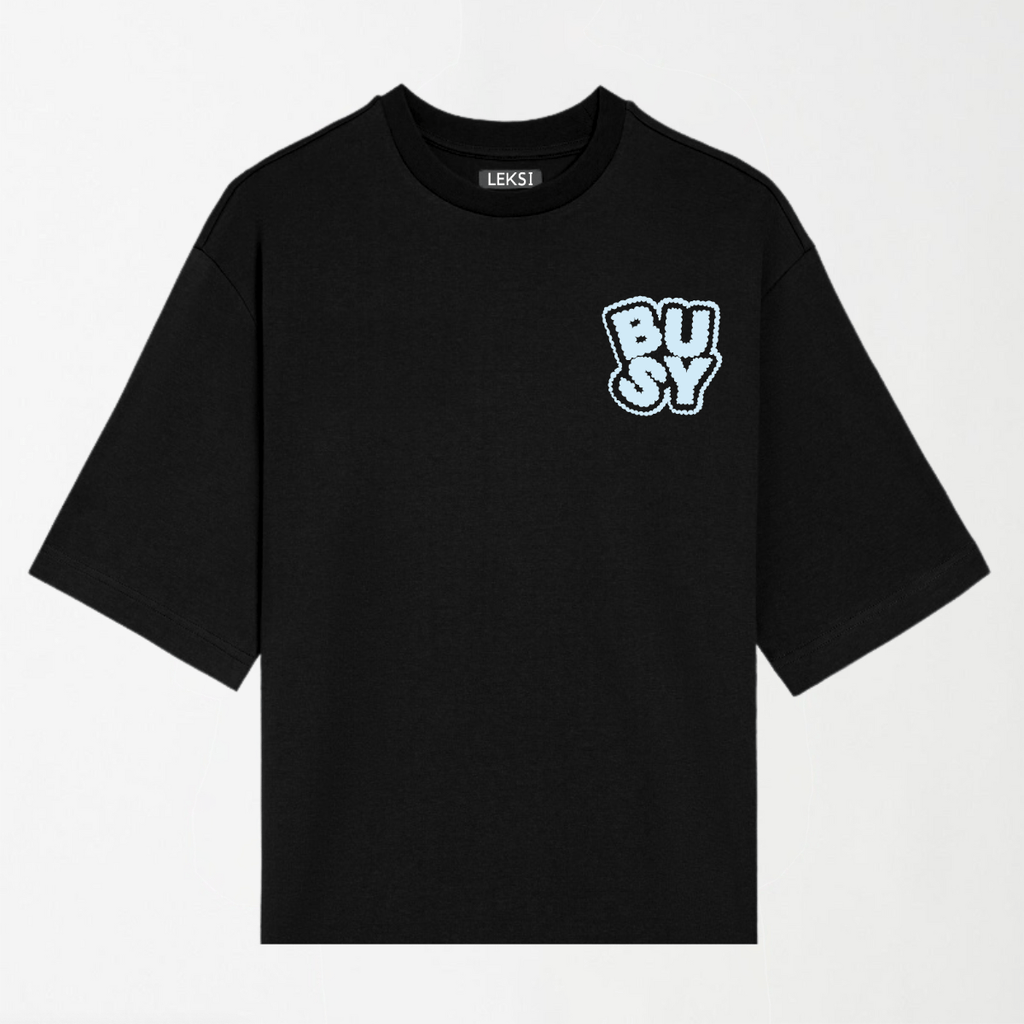 BUSY - Round Neck Unisex T Shirt S - Premium Unisex Graphic T-Shirt | LEKSI Pakistan