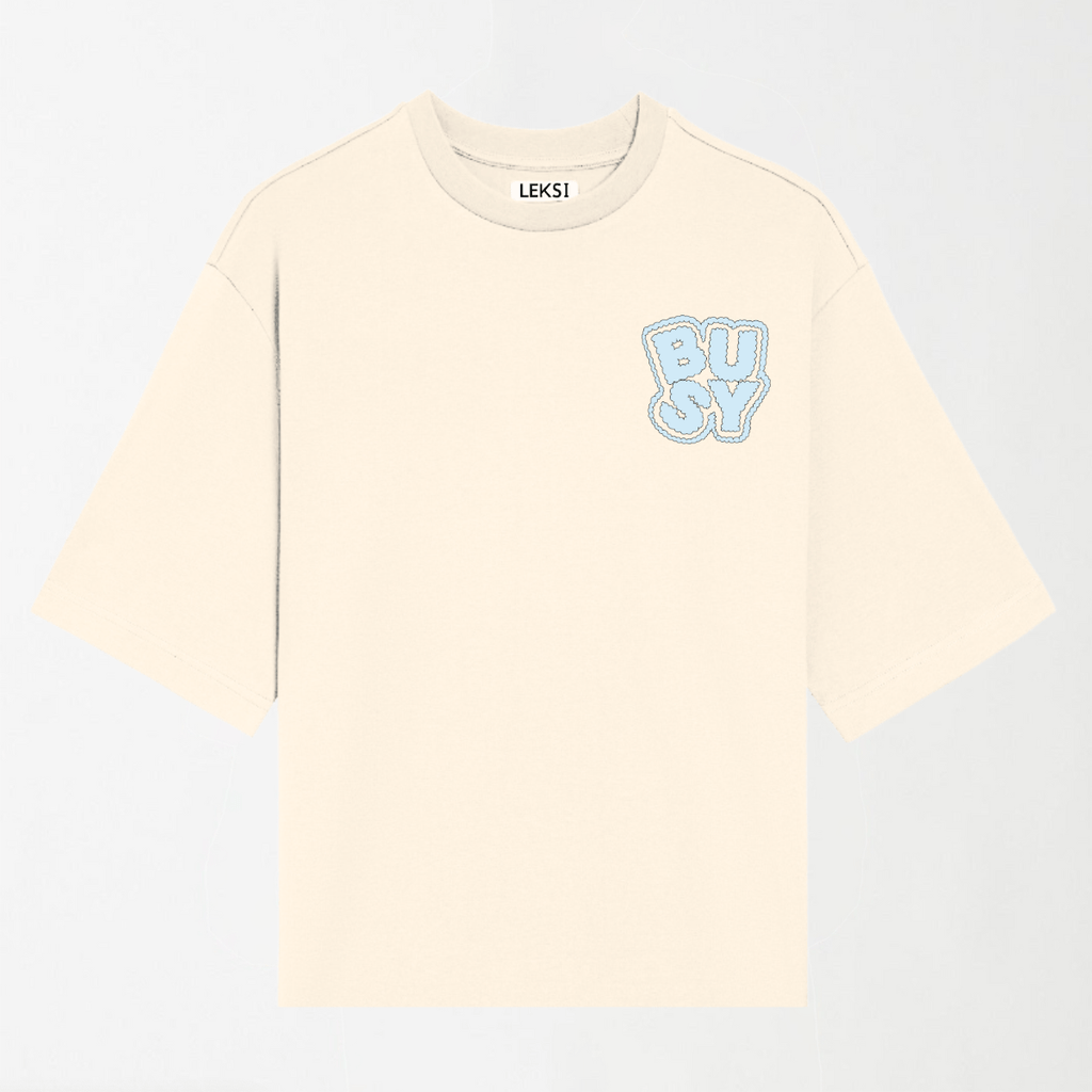 BUSY - Round Neck Unisex T Shirt S - Premium Unisex Graphic T-Shirt | LEKSI Pakistan