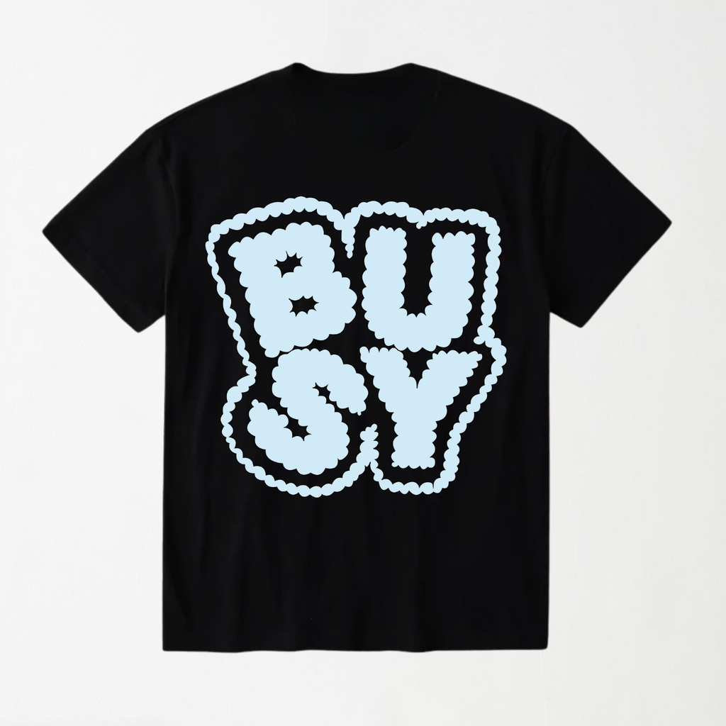 BUSY - Round Neck Unisex T Shirt S - Premium Unisex Graphic T-Shirt | LEKSI Pakistan