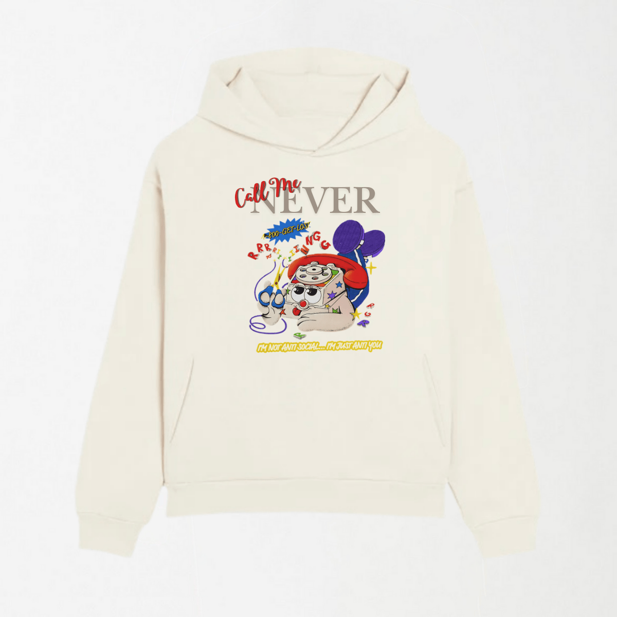 Call Me Never - Graphic Hoodie S - Premium Unisex | LEKSI Pakistan
