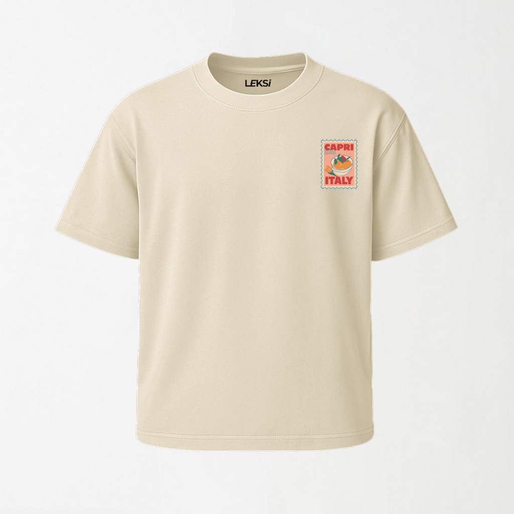 Capri Italy - Round Neck Unisex T Shirt S - Premium Unisex Graphic T-Shirt | LEKSI Pakistan