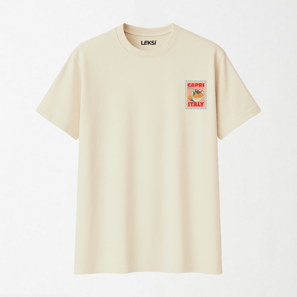 Capri Italy - Round Neck Unisex T Shirt S - Premium Unisex Graphic T-Shirt | LEKSI Pakistan