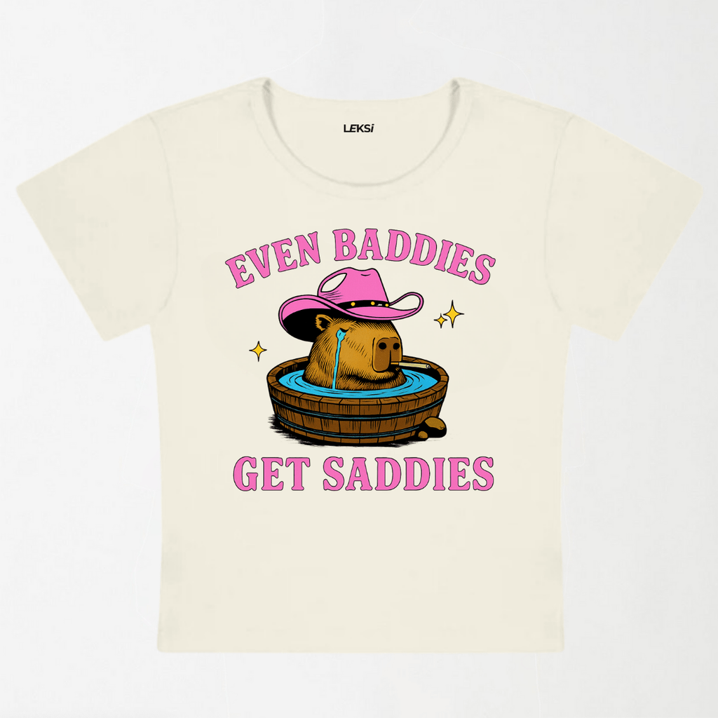 Capybara Get Saddies Y2K Baby Tee XXS - Premium Unisex | LEKSI Pakistan