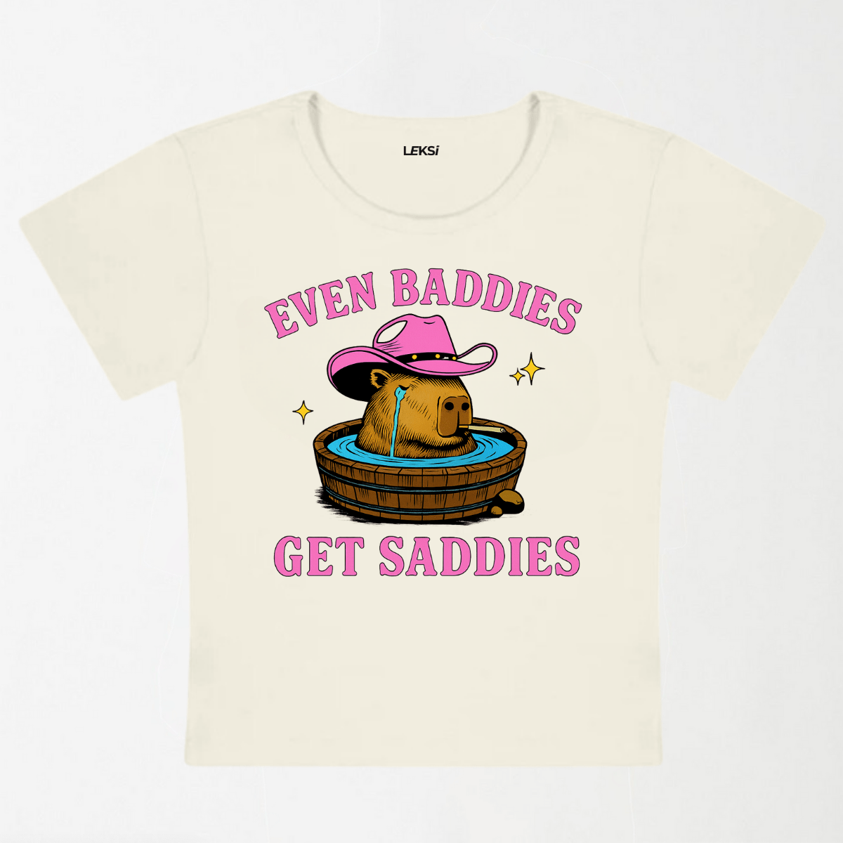 Capybara Get Saddies Y2K Baby Tee XXS - Premium Unisex | LEKSI Pakistan