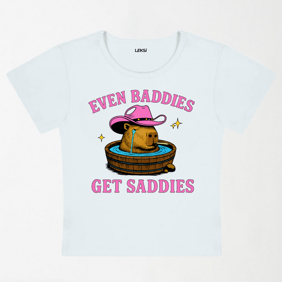 Capybara Get Saddies Y2K Baby Tee XXS - Premium Unisex | LEKSI Pakistan