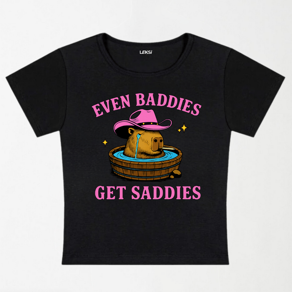 Capybara Get Saddies Y2K Baby Tee XXS - Premium Unisex | LEKSI Pakistan