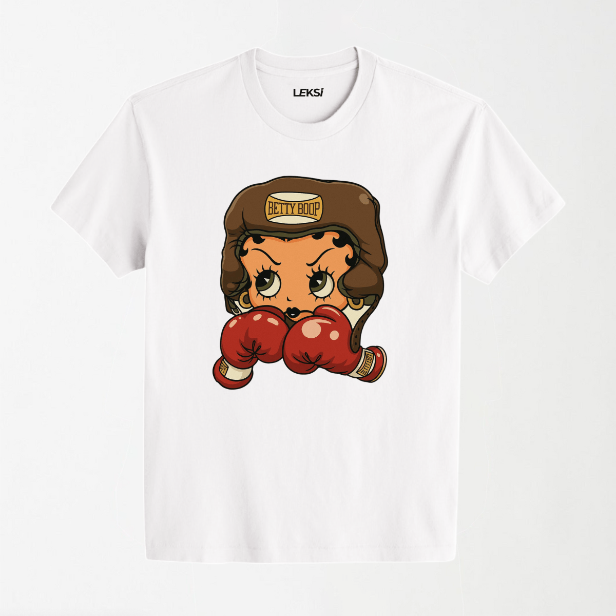 Cartoon Girl Boxing - Round Neck Unisex T Shirt S - Premium Unisex Graphic T-Shirt | LEKSI Pakistan