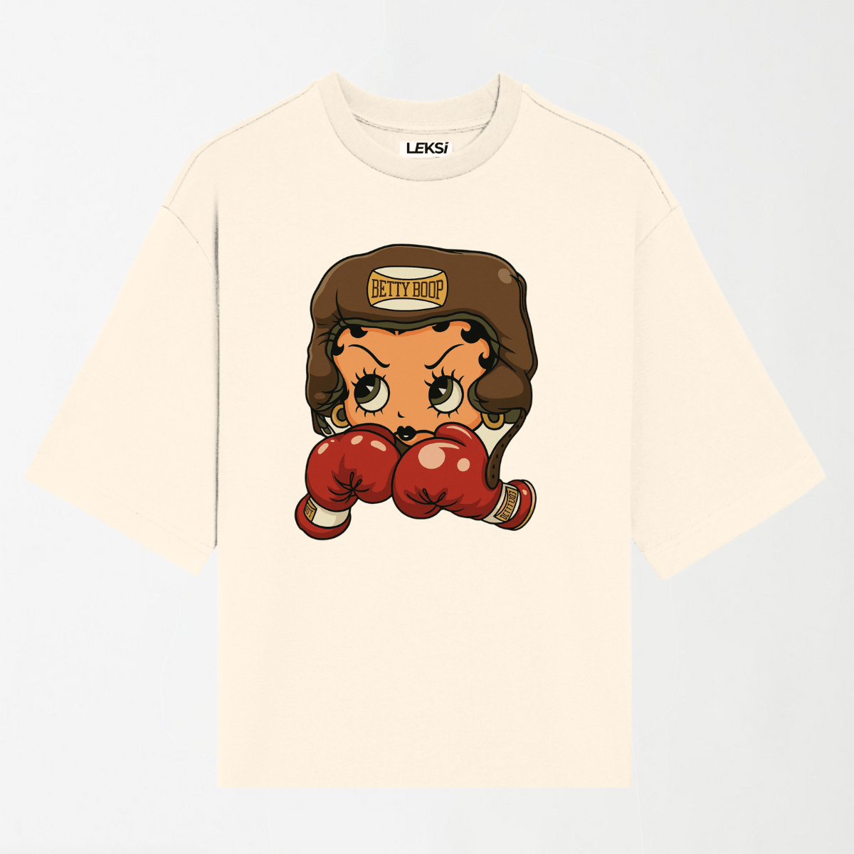 Cartoon Girl Boxing - Round Neck Unisex T Shirt S - Premium Unisex Graphic T-Shirt | LEKSI Pakistan