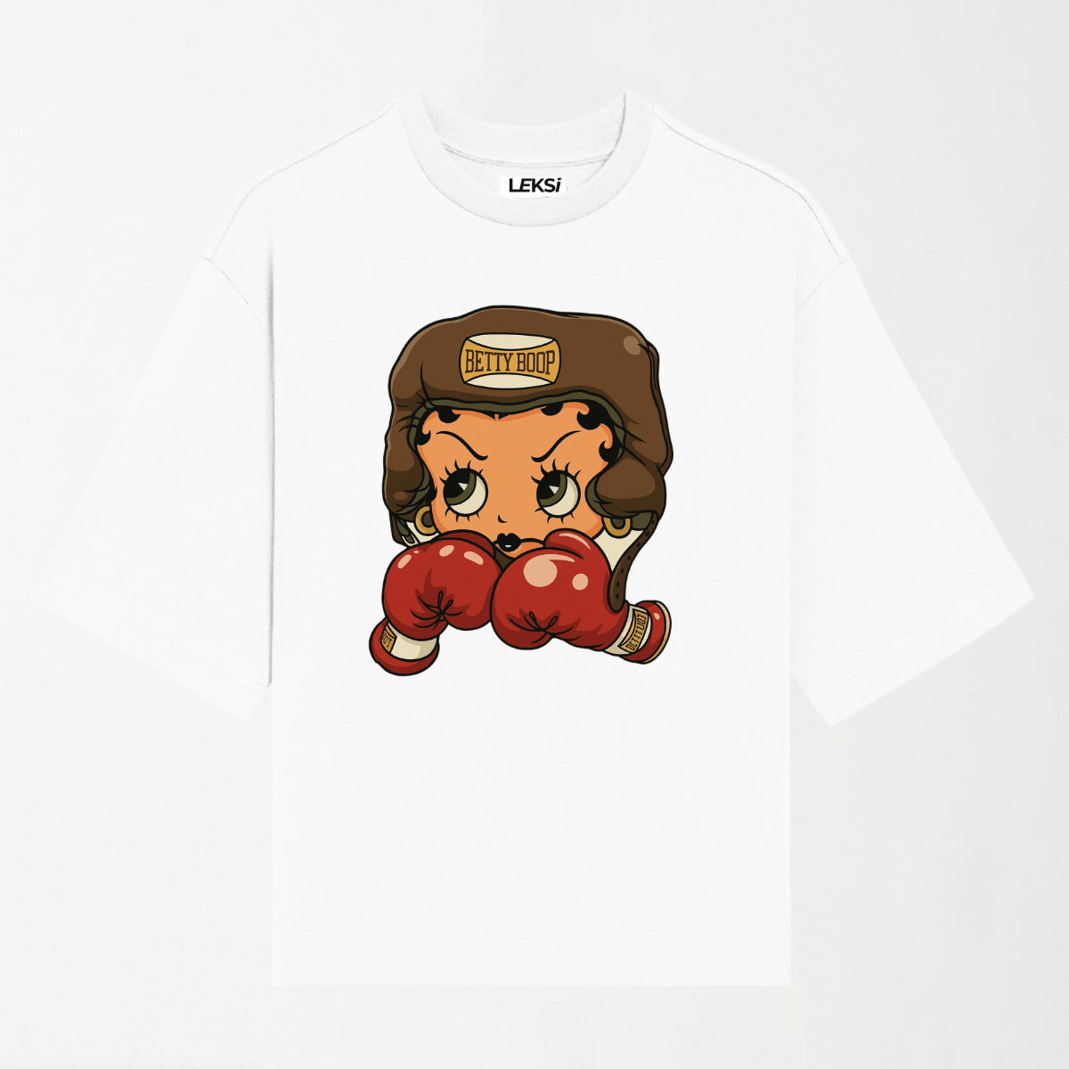 Cartoon Girl Boxing - Round Neck Unisex T Shirt S - Premium Unisex Graphic T-Shirt | LEKSI Pakistan
