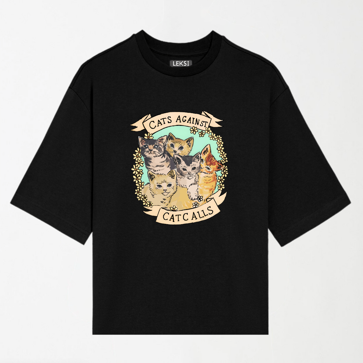 Cats Against Cat Calls - Round Neck Unisex T Shirt S - Premium Unisex Graphic T-Shirt | LEKSI Pakistan