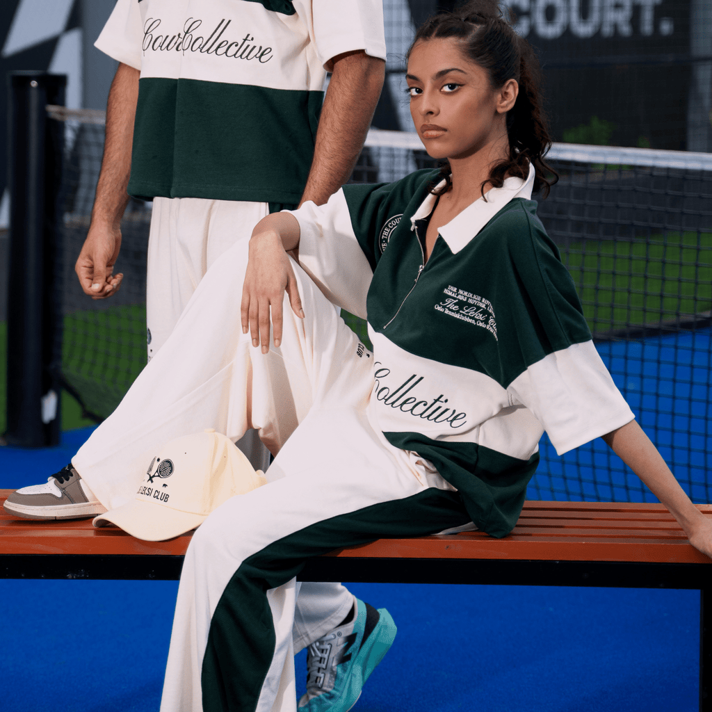 Center Line Golf Green Boxy Quarter Zip Polo - Unisex S - Premium Unisex | LEKSI Pakistan