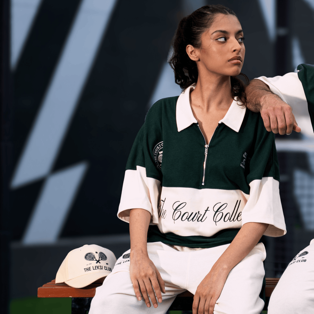 Center Line Golf Green Boxy Quarter Zip Polo - Unisex S - Premium Unisex | LEKSI Pakistan