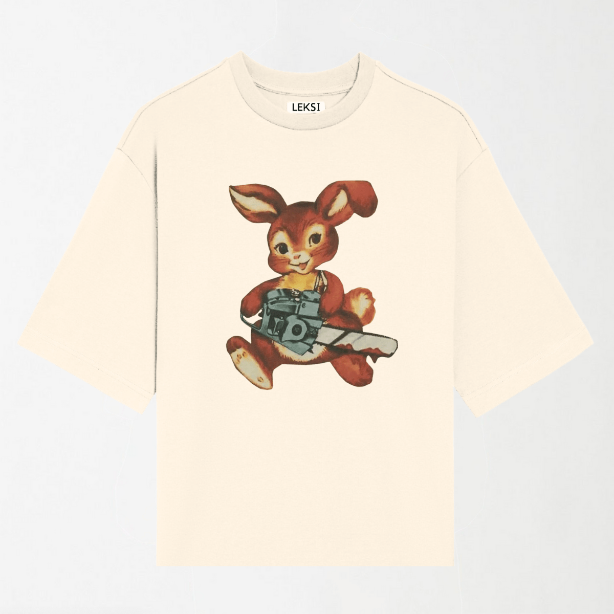 Chainsaw Bunny - Round Neck Unisex T Shirt S - Premium Unisex Graphic T-Shirt | LEKSI Pakistan