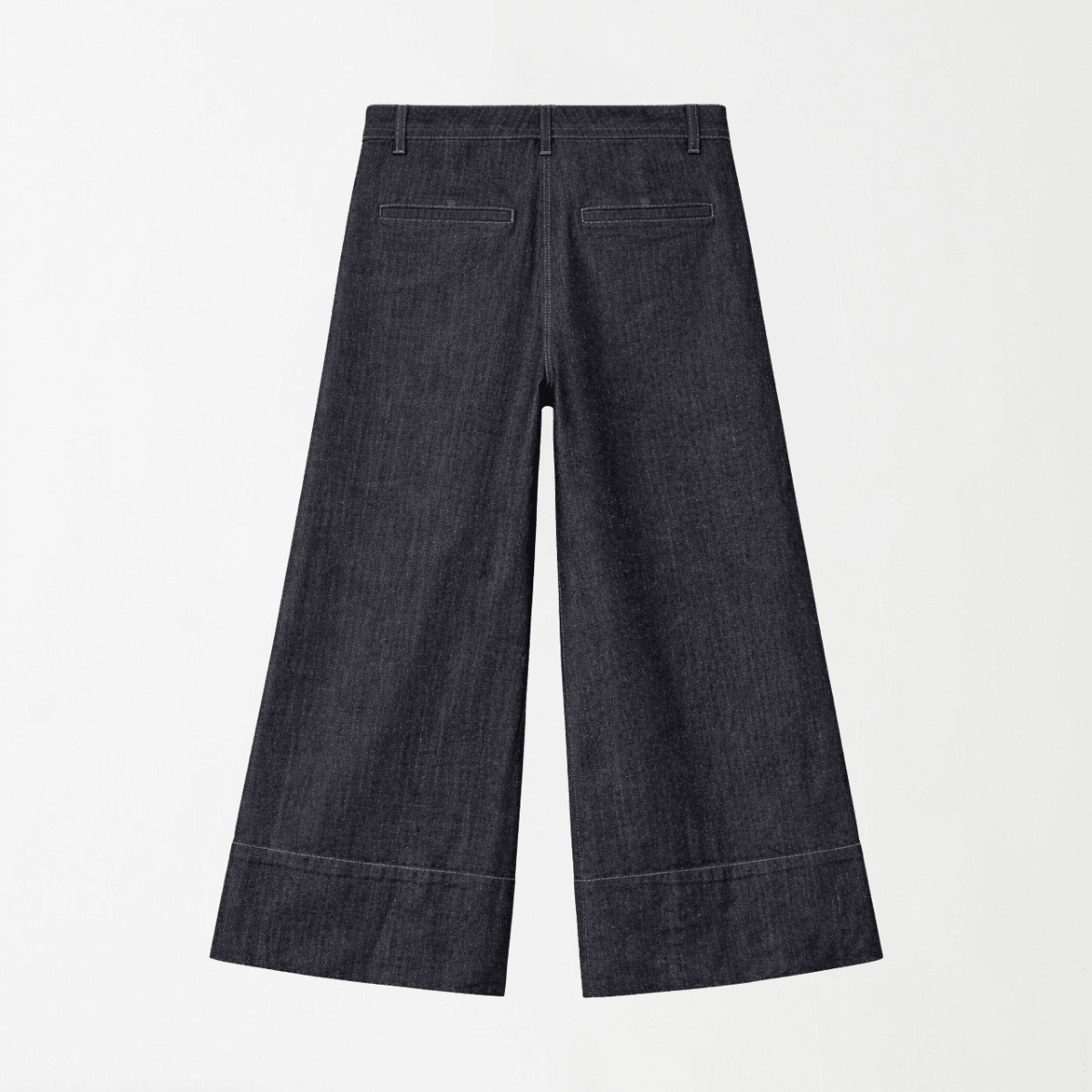 Charcoal Denim Culottes XS - Premium Unisex Baggy Pleated Pants | LEKSI Pakistan
