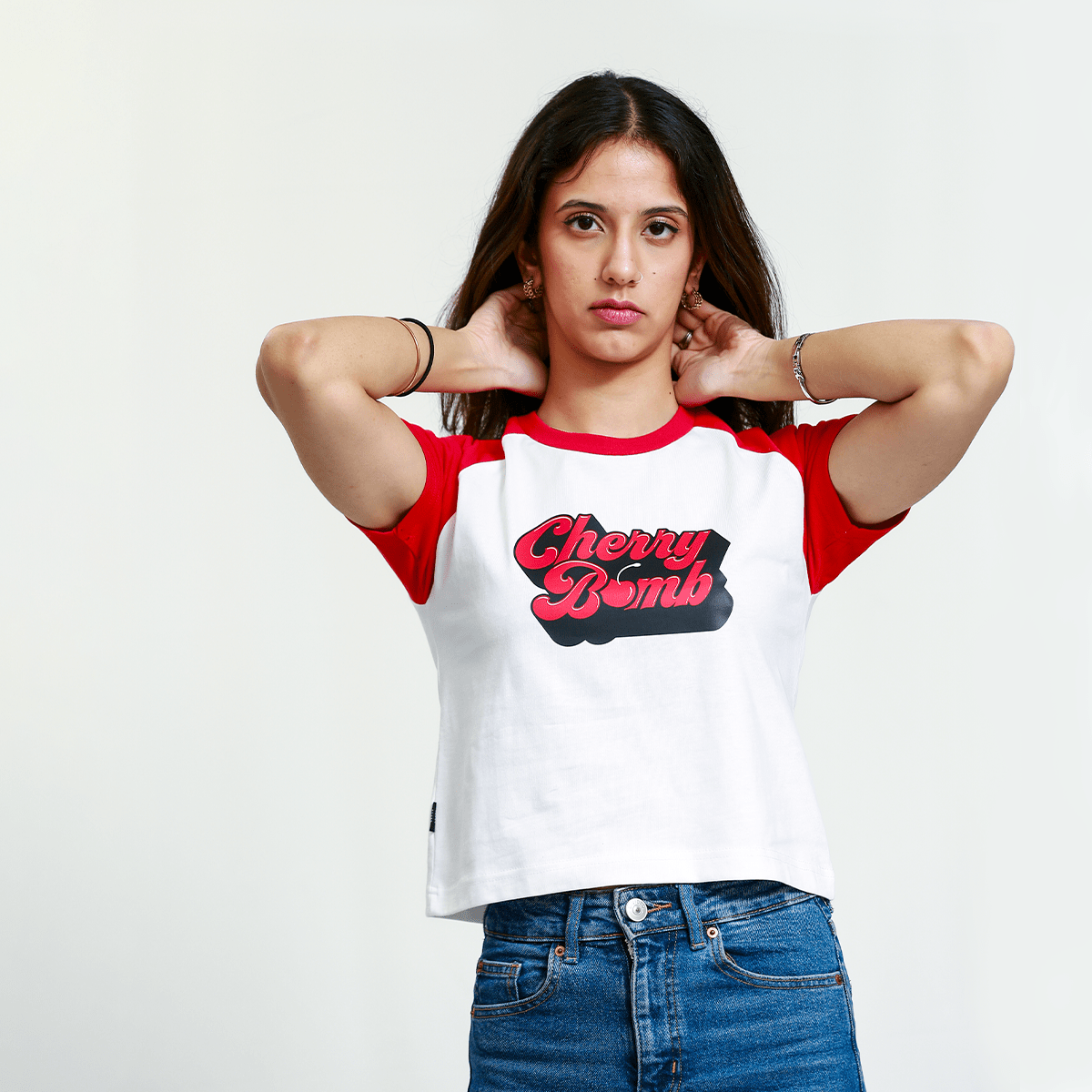 Cherry Bomb Raglan Baby Tee XXS - Premium Unisex | LEKSI Pakistan