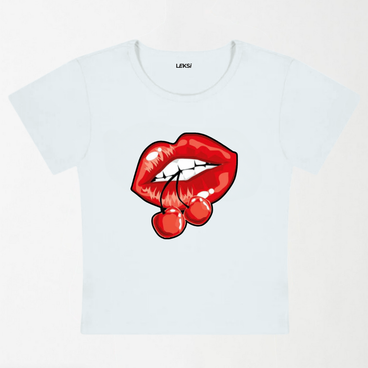 Cherry Lips Y2K Baby Tee XXS - Premium Unisex | LEKSI Pakistan