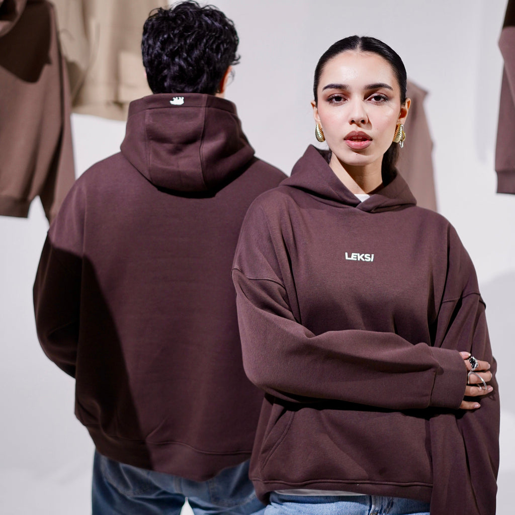 Chocolate Brown Cloud Hoodie S - Premium Unisex Raglan Hoodie | LEKSI Pakistan