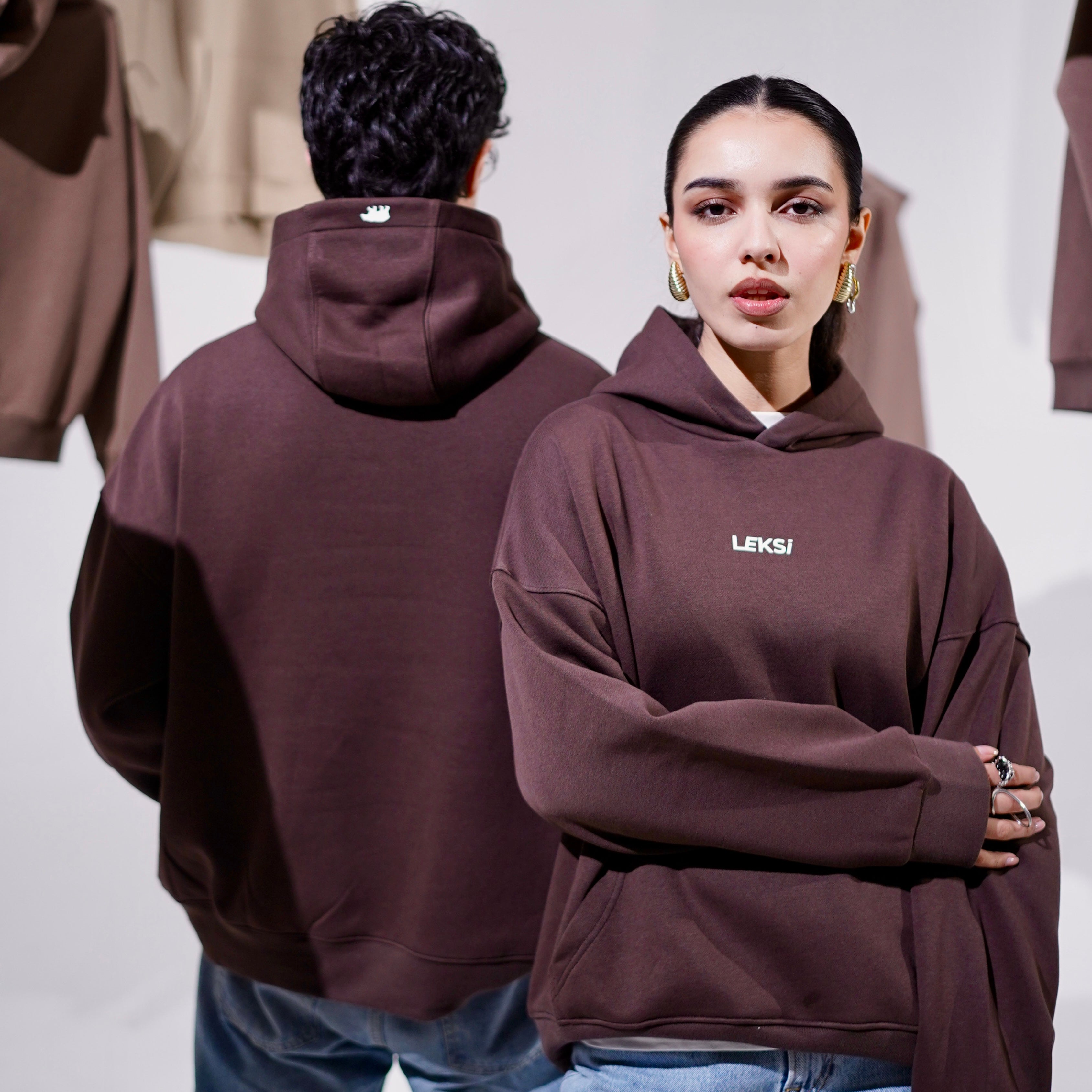 Chocolate Brown Cloud Hoodie S - Premium Unisex Raglan Hoodie | LEKSI Pakistan